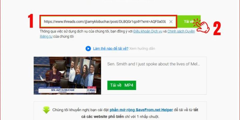 tải video thread trên savefrom