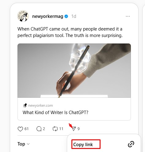 Copy Threads link