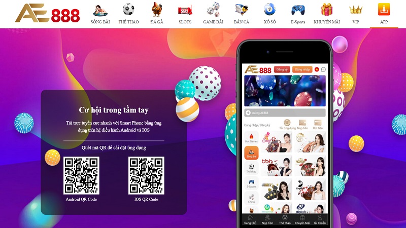 Hướng dẫn tải app AE888